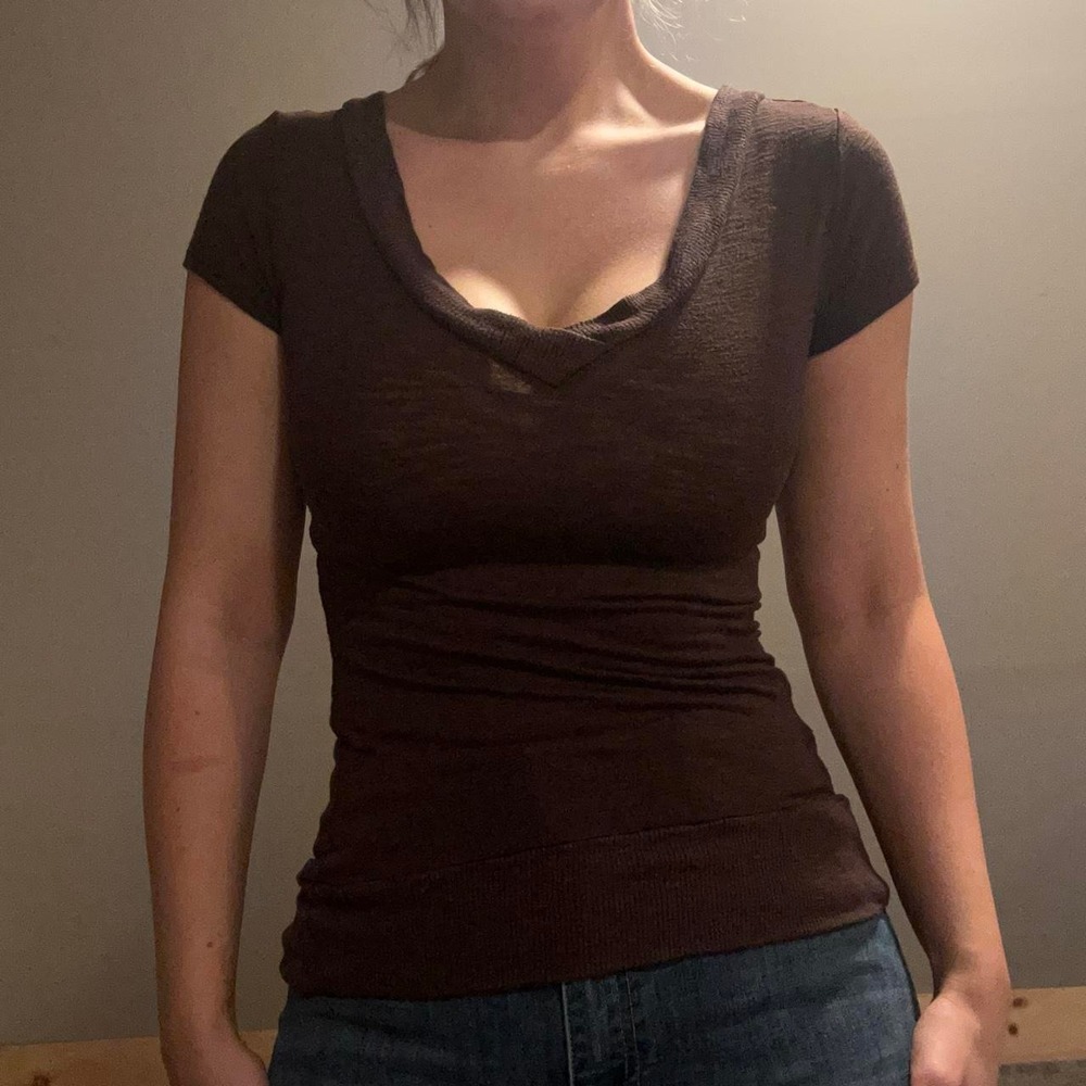 Y2K Bella Swan / Elena Gilbert Style Brown V Neck Vintage Medium